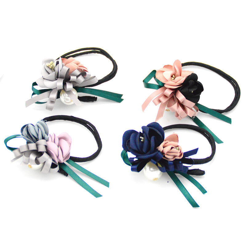 Bun Hair Half Bun Pearl Flower Hair Plate Hair Elastic Korean Styling Headdress Hair Accessories Bun Hair Half Bun Pearl Flower Hair Plate Hair Elastic Korean Styling Headdress Hair Accessories